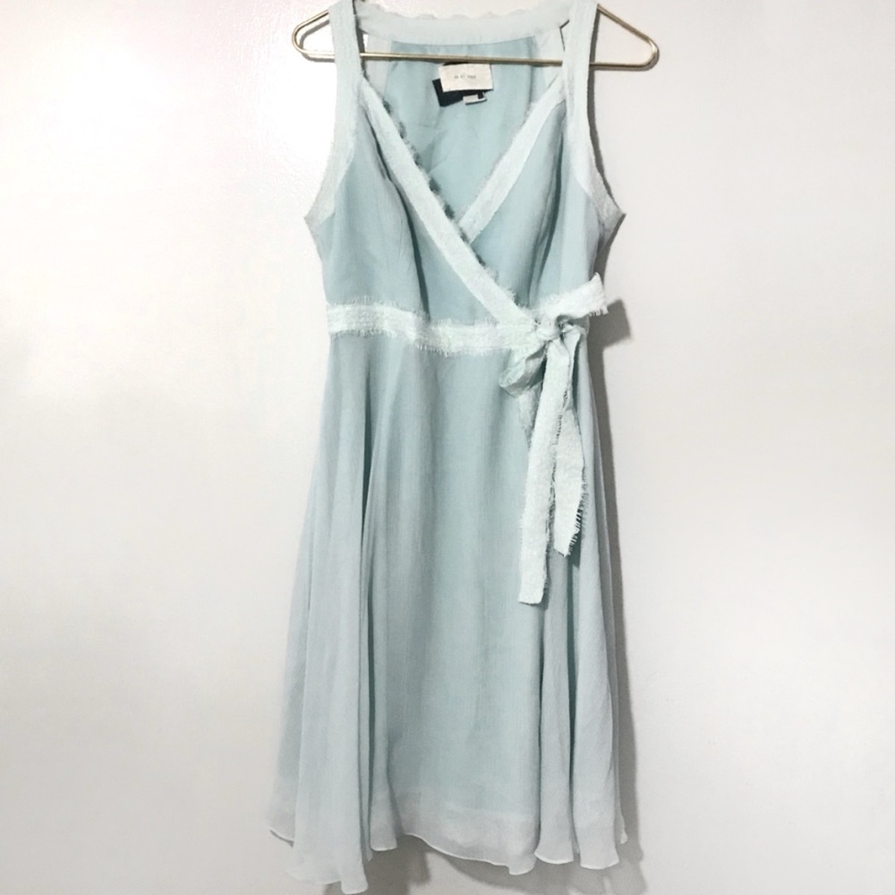 BHLDN Light Blue and White Prom Dress
